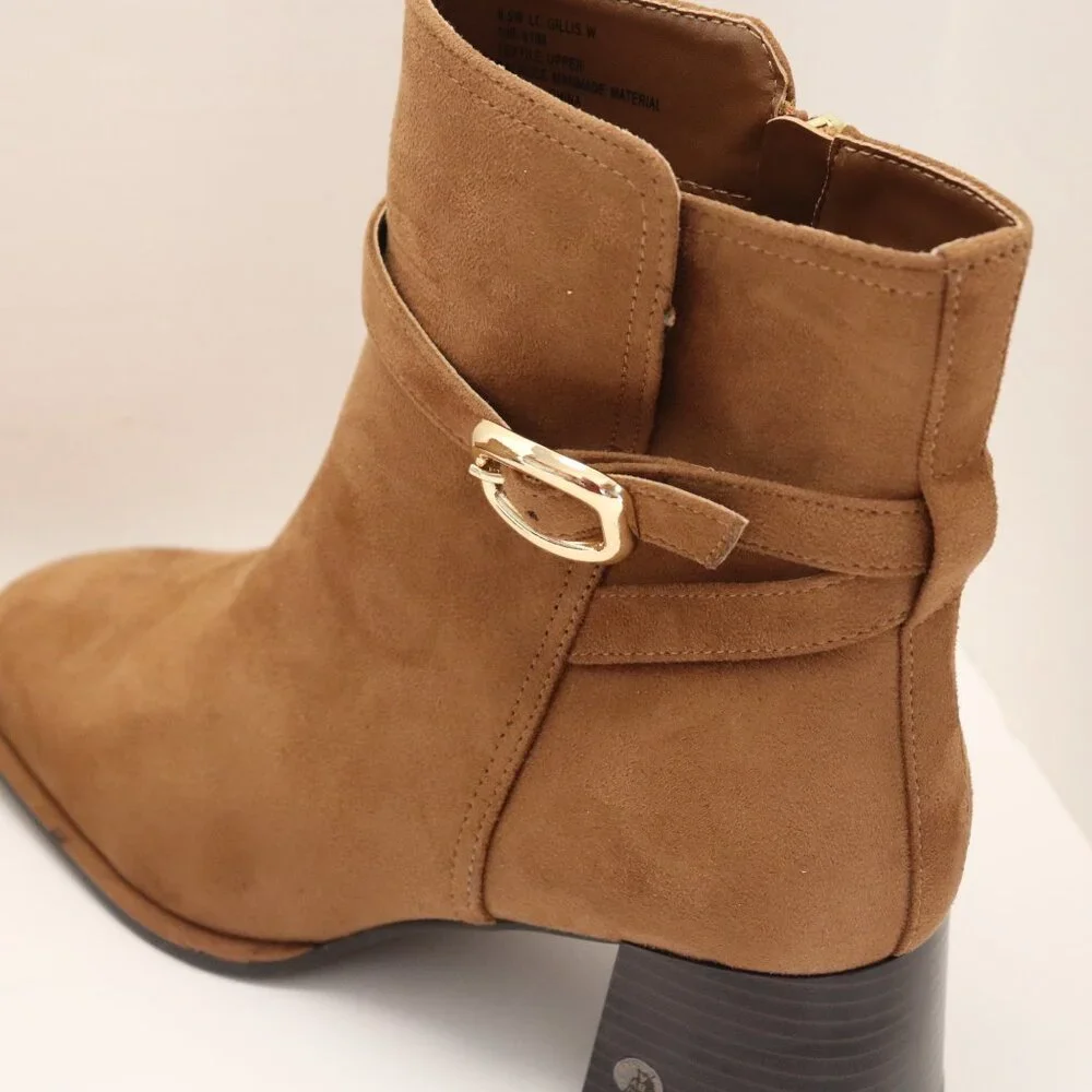 Liz Claiborne Women's Tan‎ Swede Boots New with Tags and Zippers on Sides
